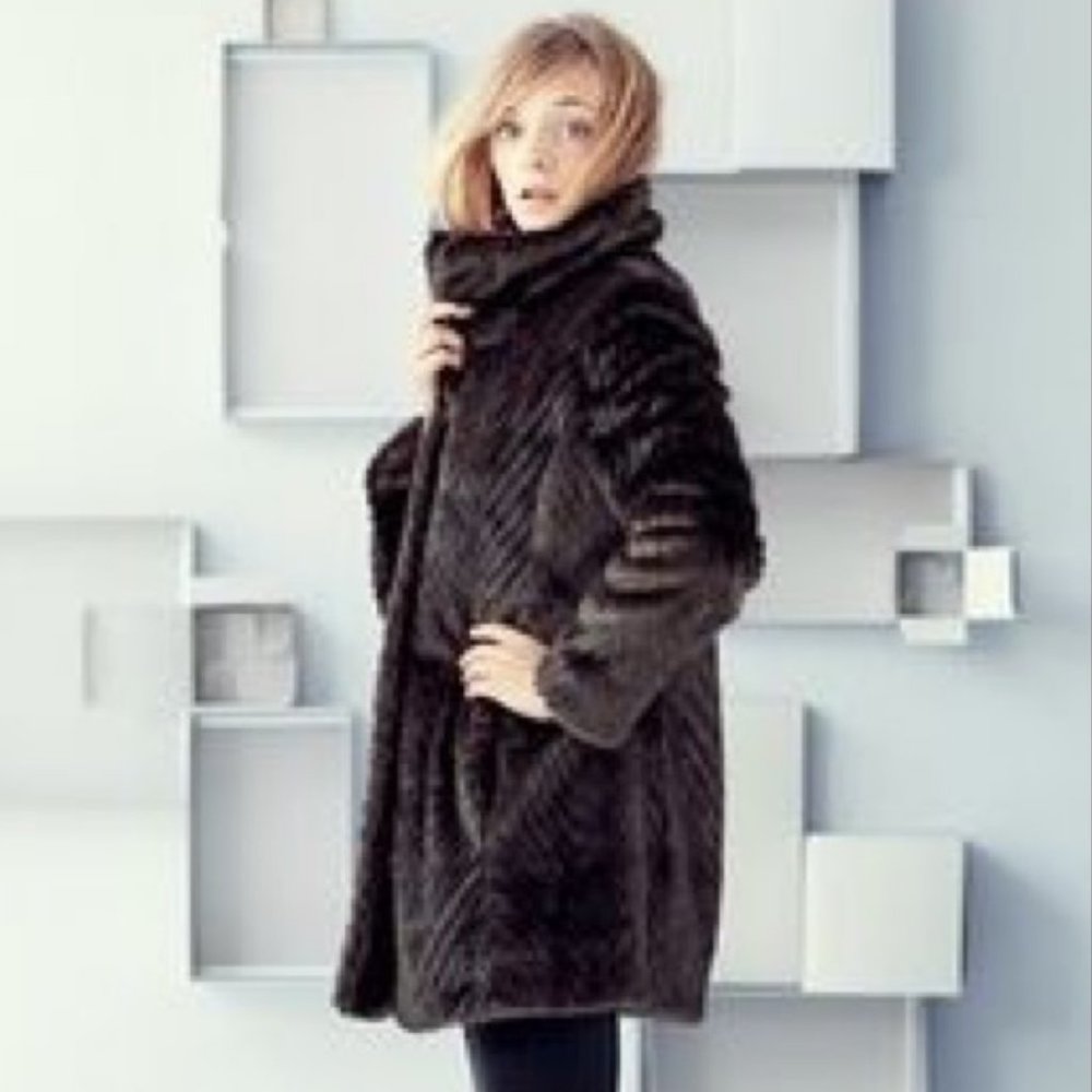 Ellen Tracy Outerwear Women's Faux-Fur Coat XS
